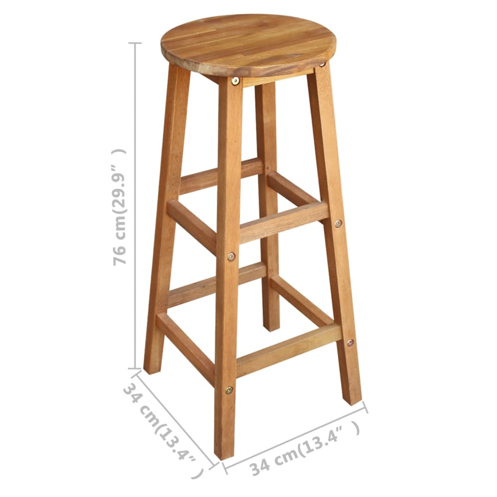 Bartisch und Hocker-Set 5-tlg. Akazienholz Massiv