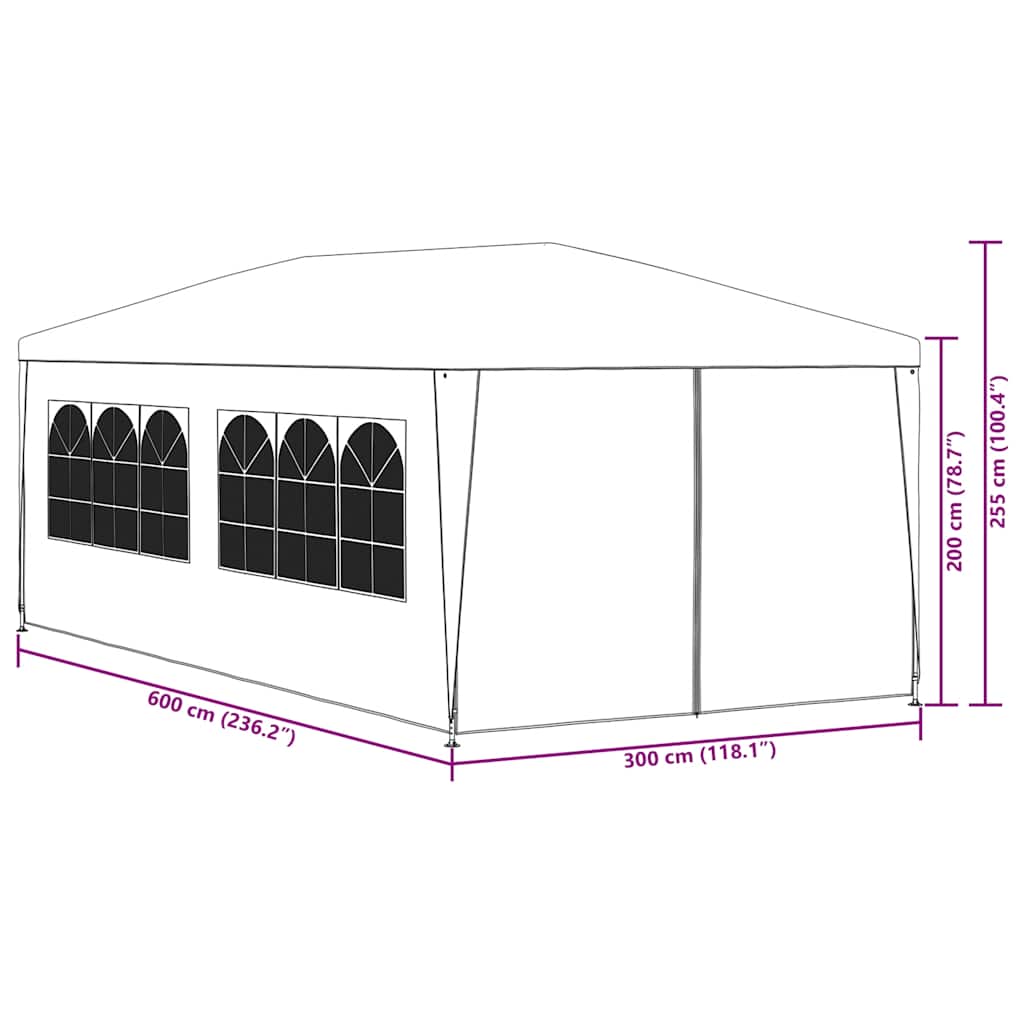 Partyzelt 3x6 m Grün