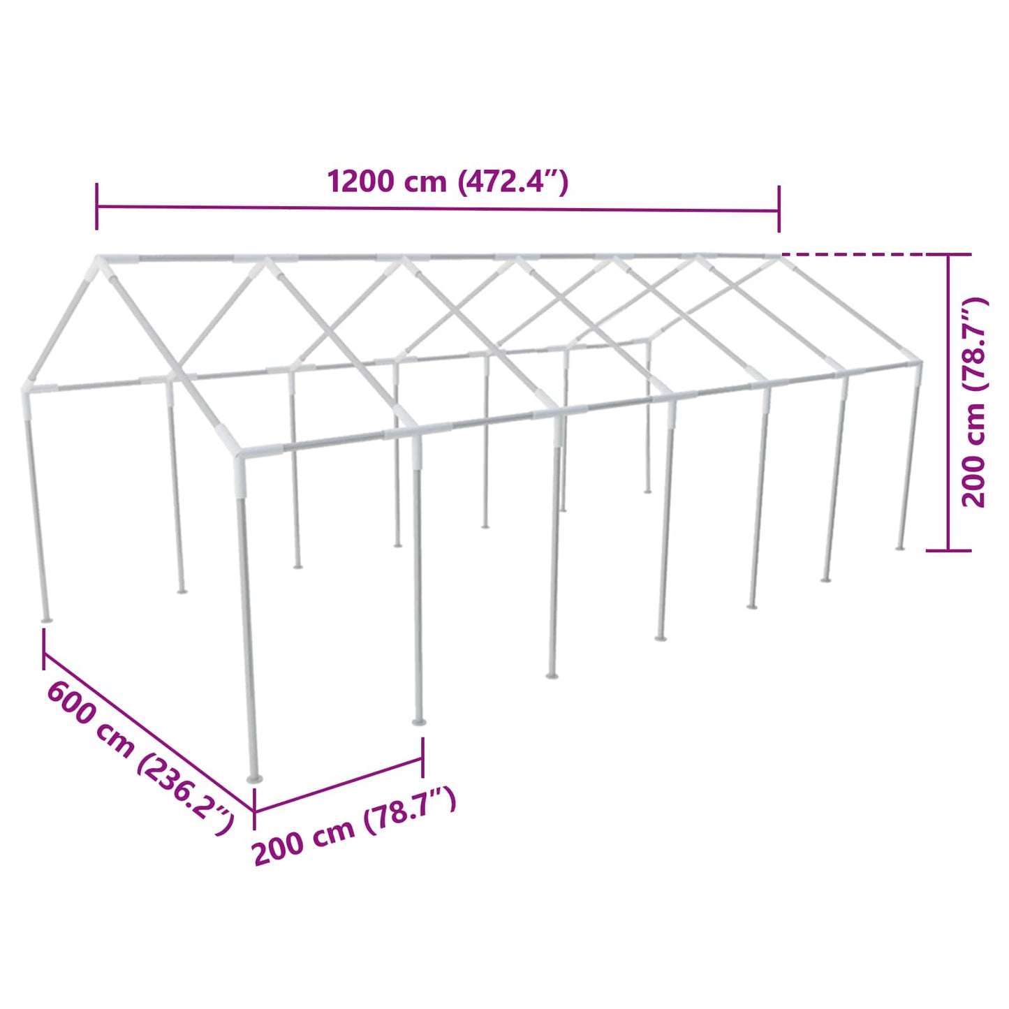 | Zeltstoff ohne Gestell | Weiß 12 x 6 m PE