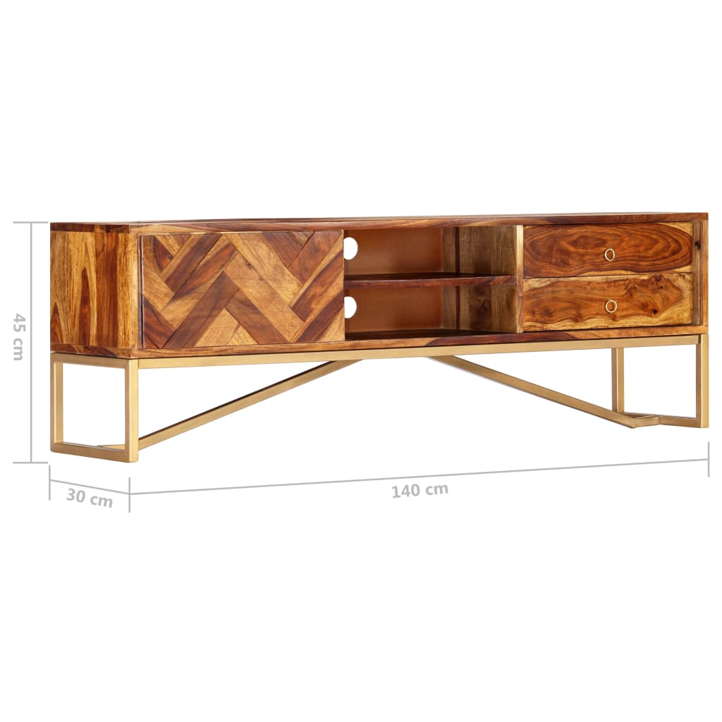 TV-Schrank 140x30x45 cm Massivholz Akazie