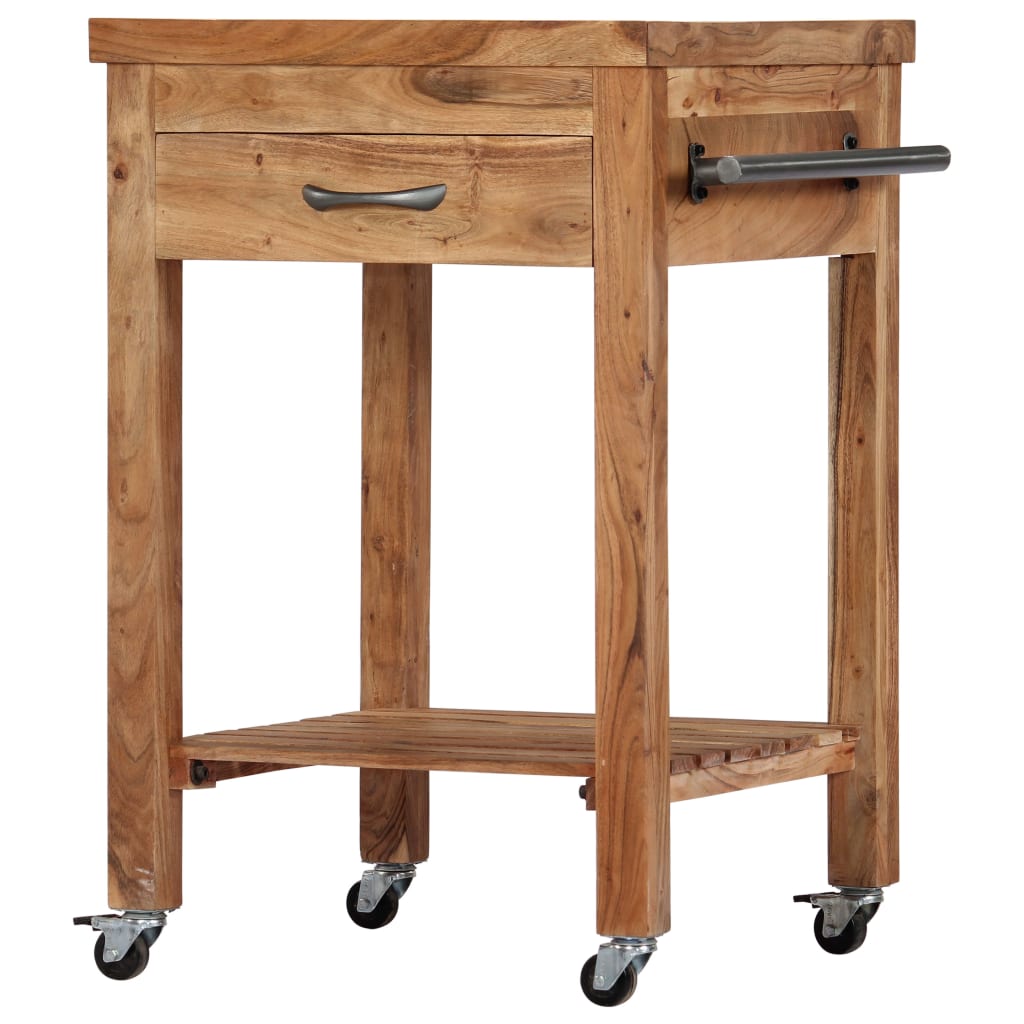 Servierwagen 58x58x89 cm Massivholz Akazie
