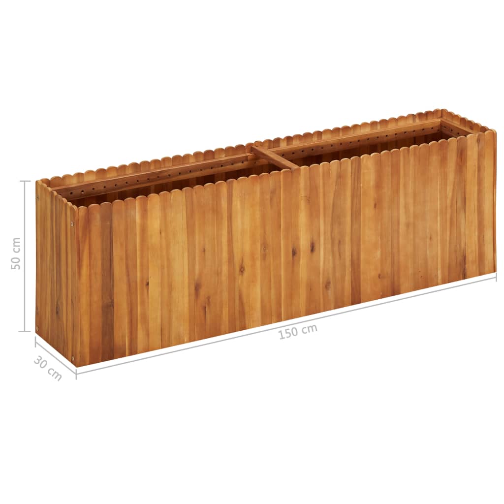Garten-Hochbeet 150 x 30 x 50 cm Massivholz Akazie
