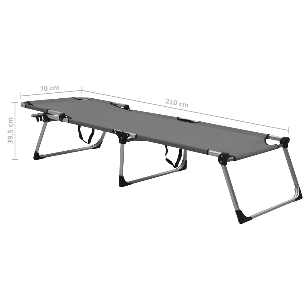Senioren-Sonnenliege Extra Hoch Klappbar Grau Aluminium