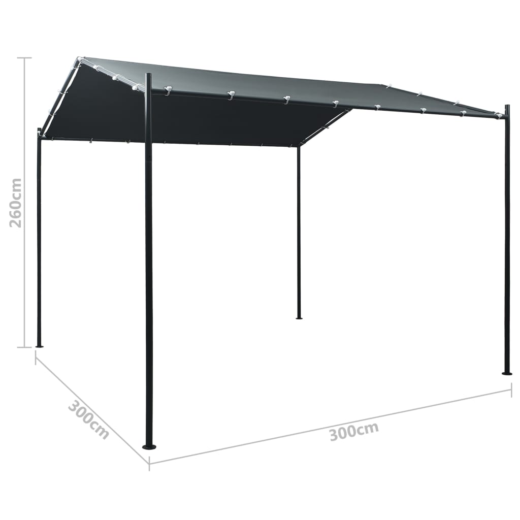 Pavilion Partyzelt Überdachung 3x3 m Stahl Anthrazit
