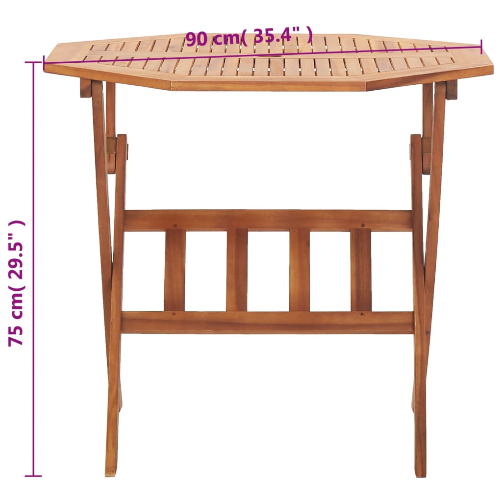 Gartentisch Klappbar 90x75 cm Massivholz Akazie