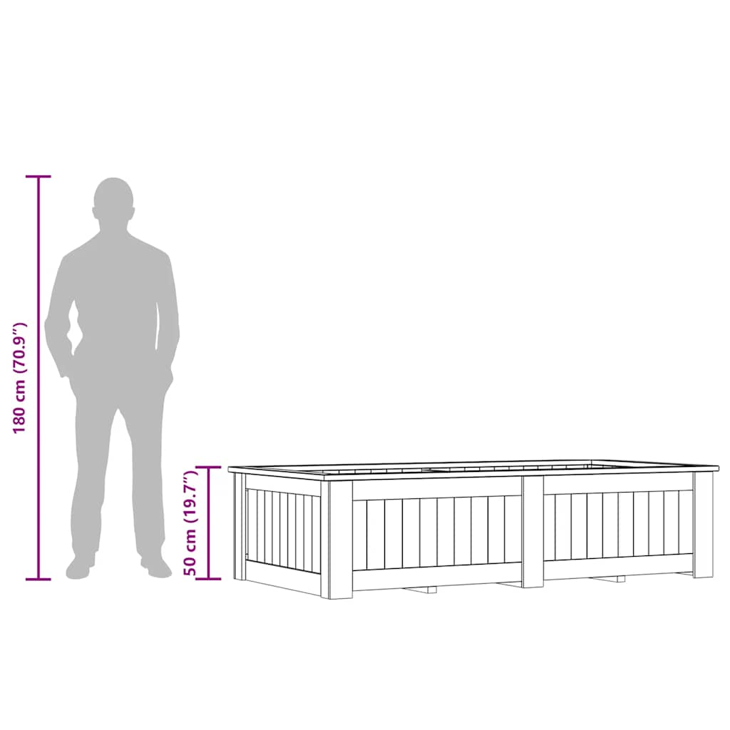 Hochbeet 196 x 100 x 50 cm Kiefernholz Imprägniert