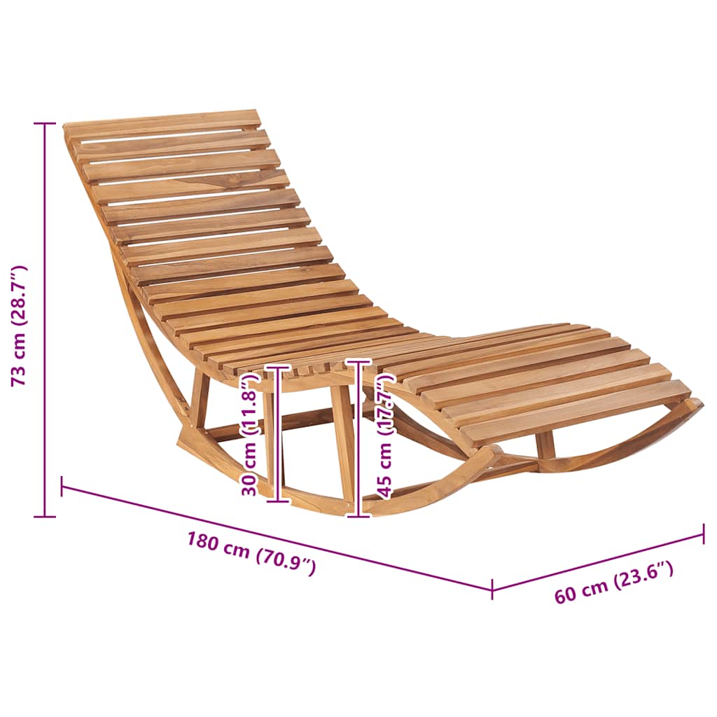 Schaukelliege Massivholz Teak