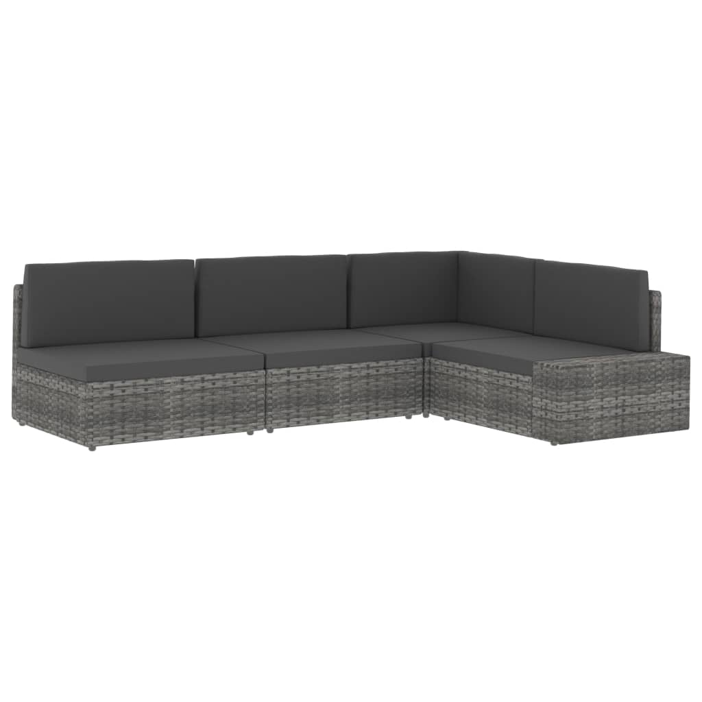 Modulares Sofa-Eckteil mit Armlehne (links) Poly Rattan Braun