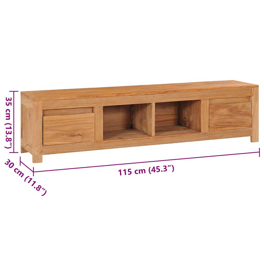 TV-Schrank 115x30x35 cm Massivholz Teak