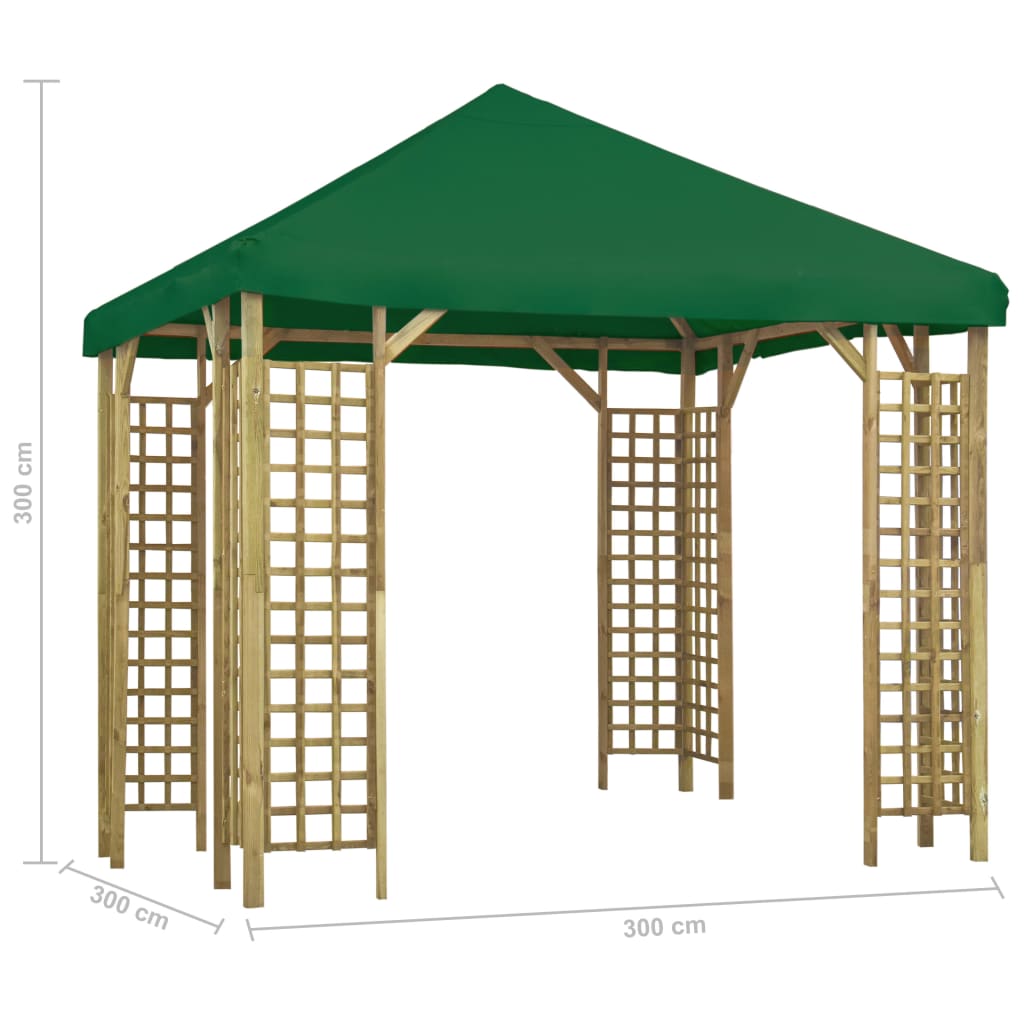 Pavillon 3 x 3 m Grün