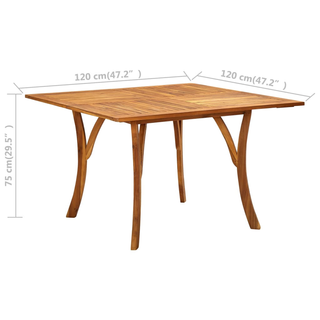 Gartentisch 120x120x75 cm Akazie Massivholz