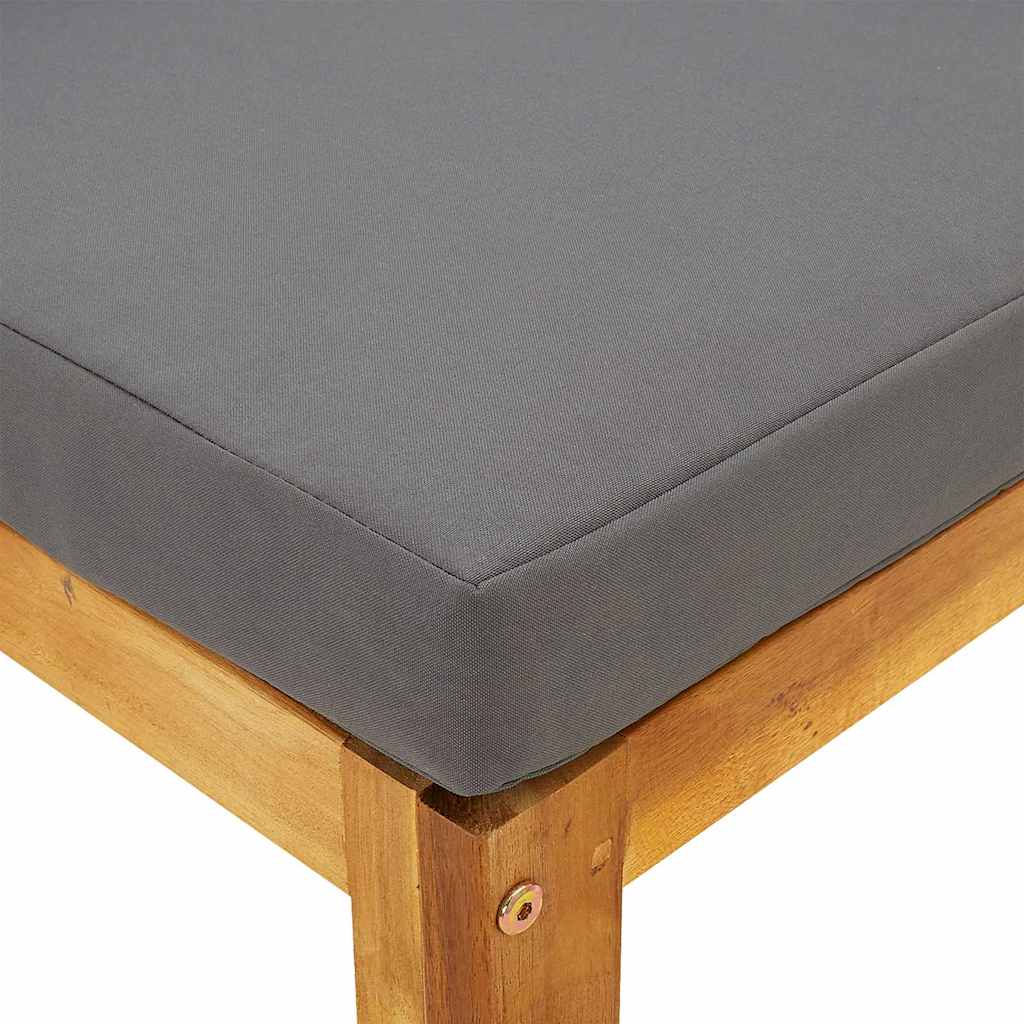 2-tlg. Sofa-Set mit dunkelgrauen Kissen Akazie Massivholz