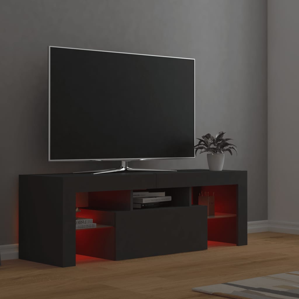 TV-Schrank mit LED-Leuchten Grau 120x35x40 cm