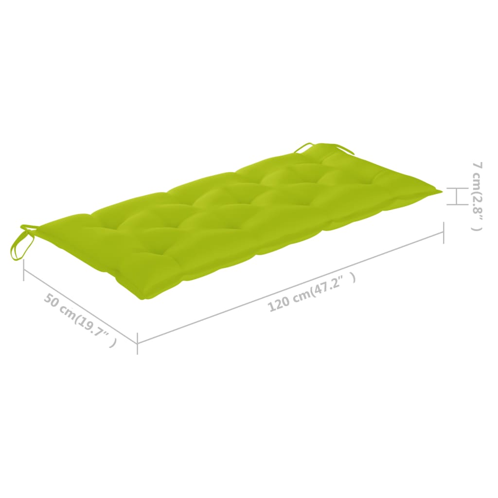 Gartenbank mit Auflage 120 cm Massivholz Akazie