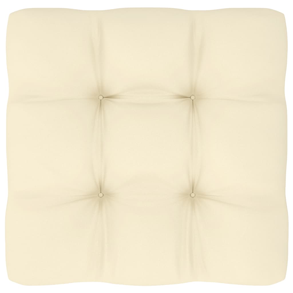 Garten-Ecksofa mit Creme Kissen Massivholz Kiefer