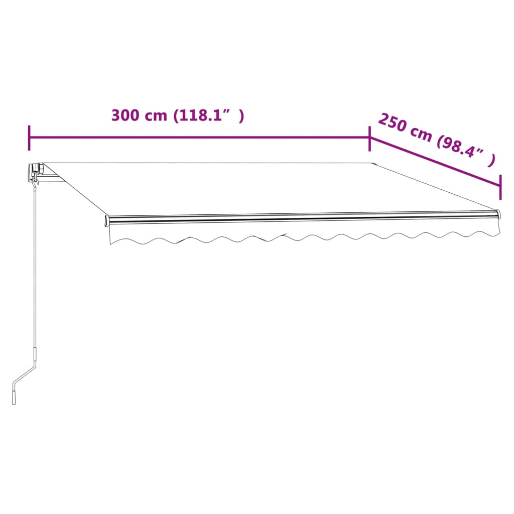 Markise Automatisch Einziehbar 300x250 cm Gelb und Weiß