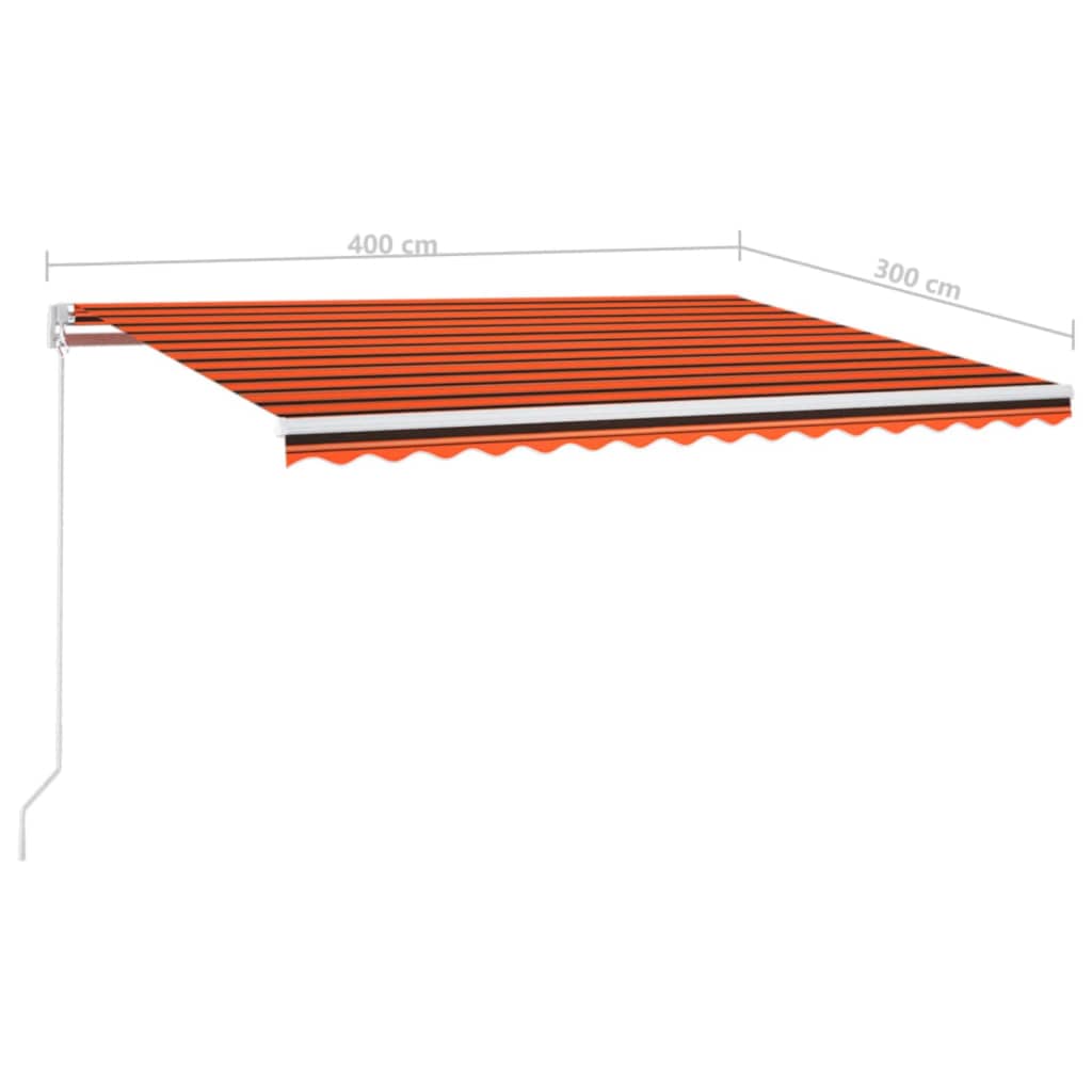 Markise Manuell Einziehbar 400x300 cm Orange und Braun