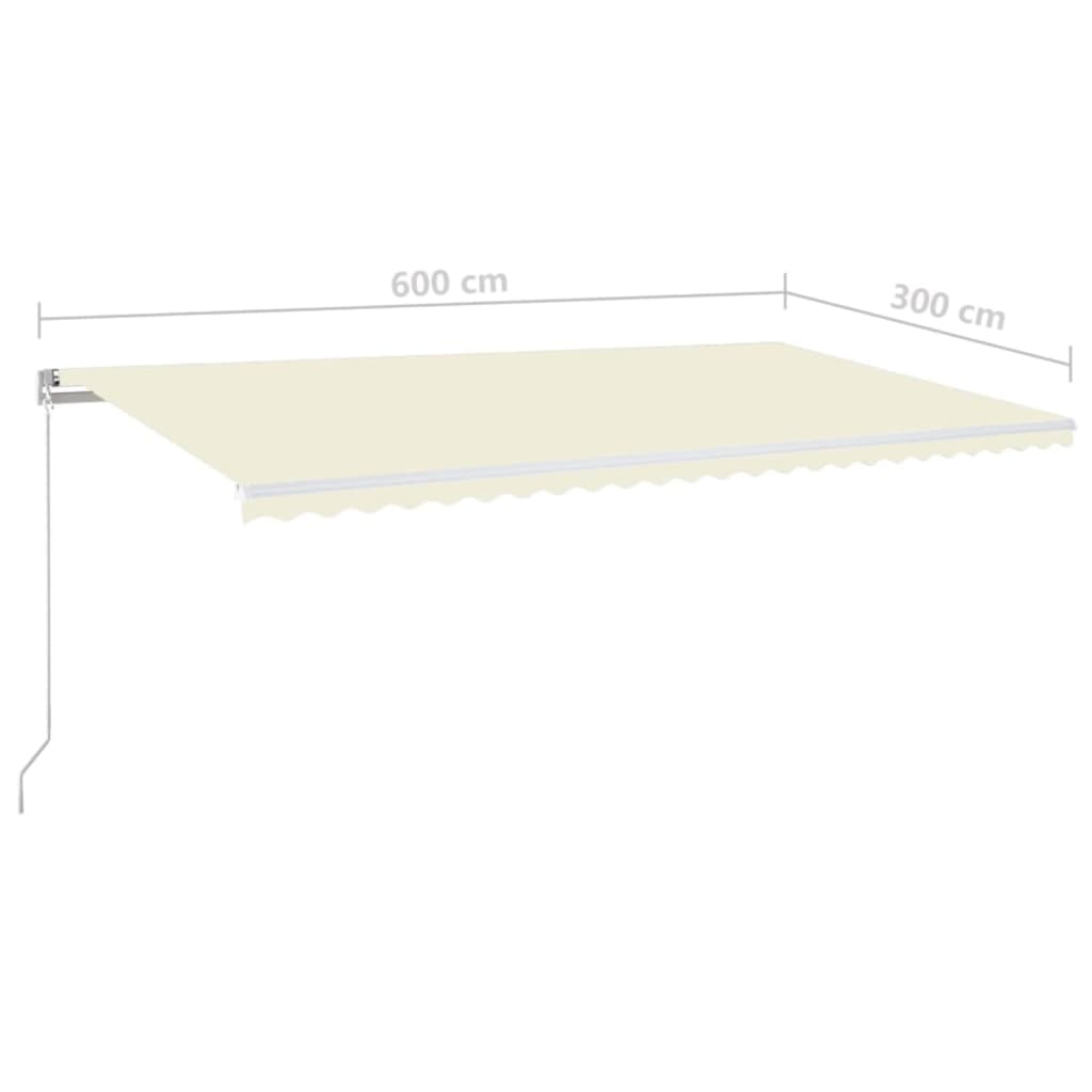 Markise Manuell Einziehbar 600x300 cm Creme