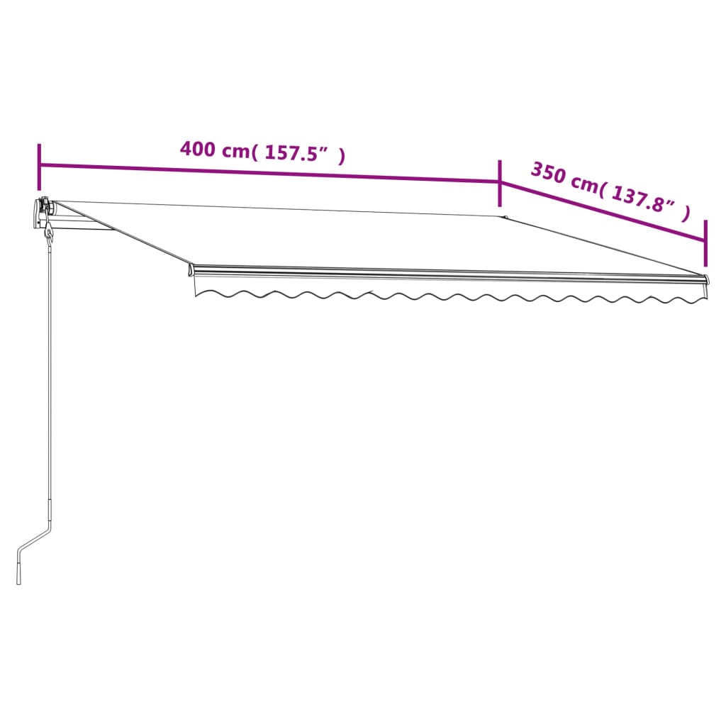 Markise Automatisch Einziehbar 400x350 cm Blau und Weiß