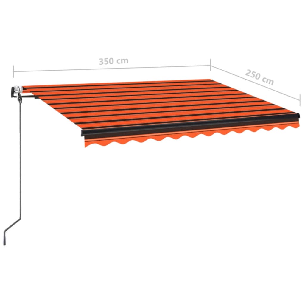 Markise Automatisch Einziehbar 350x250 cm Orange und Braun