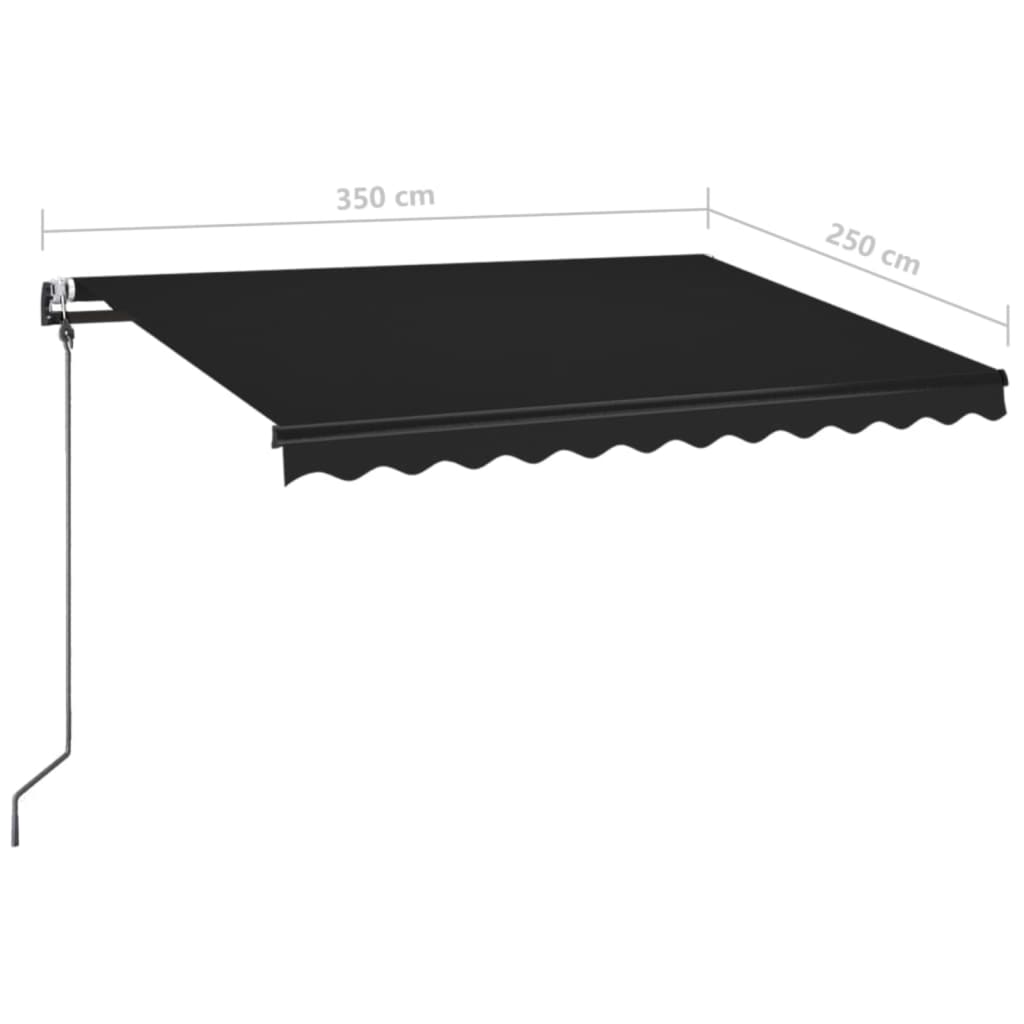 Automatische Markise mit LED & Windsensor 350x250 cm Anthrazit