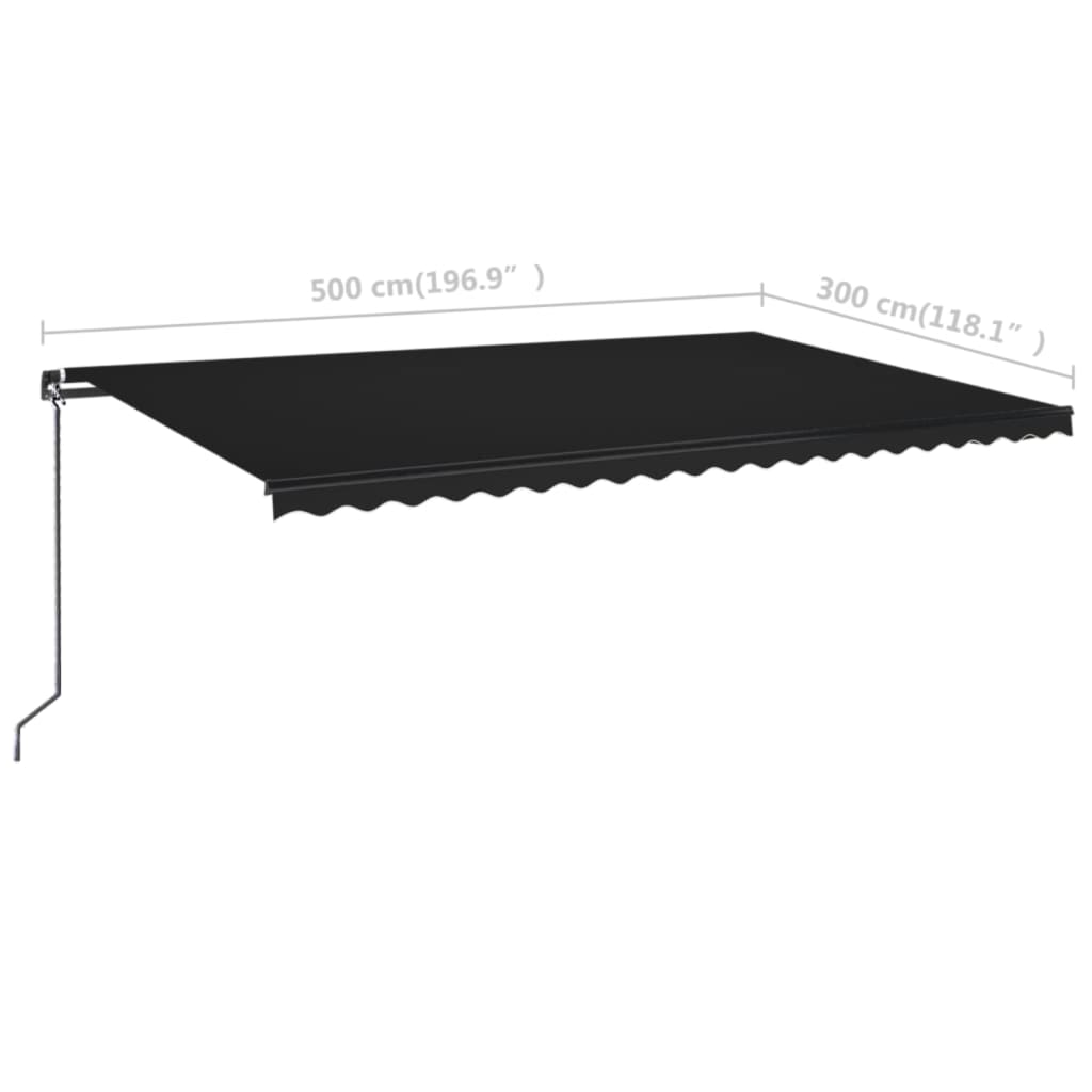 Markise Manuell Einziehbar 500x300 cm Anthrazit