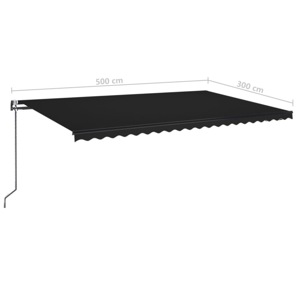 Automatische Markise mit LED & Windsensor 500x300 cm Anthrazit