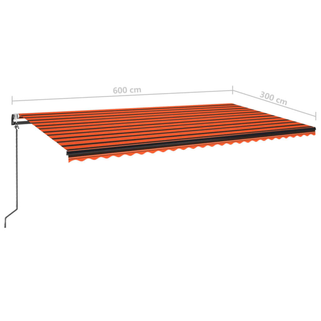 Automatische Markise mit LED & Windsensor 600x300 Orange/Braun