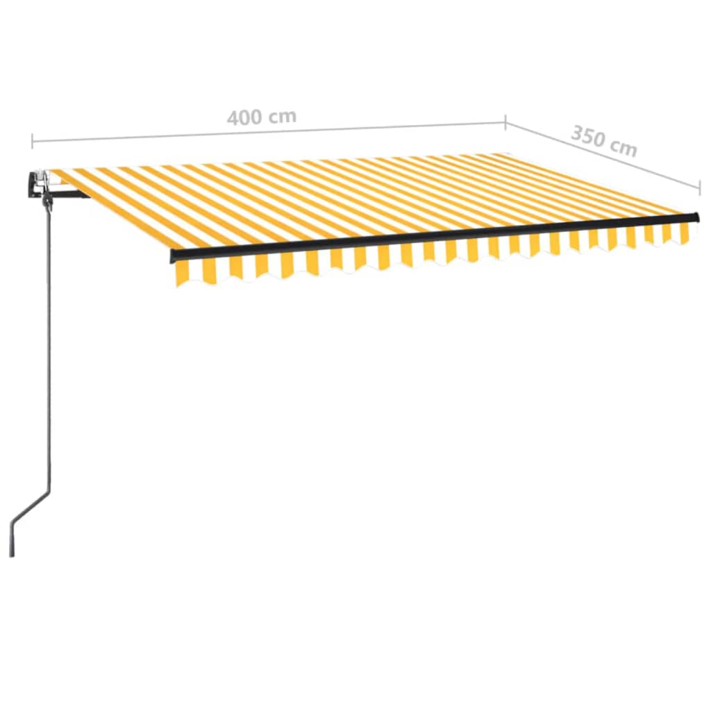 Markise Automatisch Einziehbar 400x350 cm Gelb und Weiß