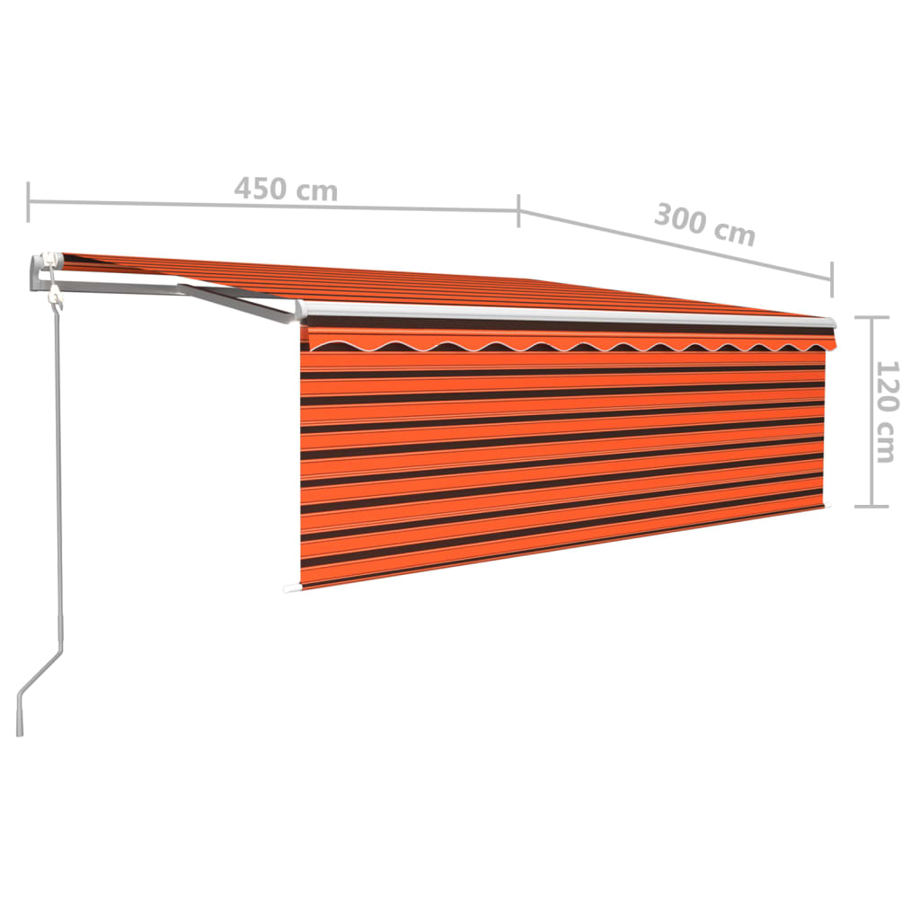 Markise Automatisch mit Rollo LED Windsensor 4,5x3m