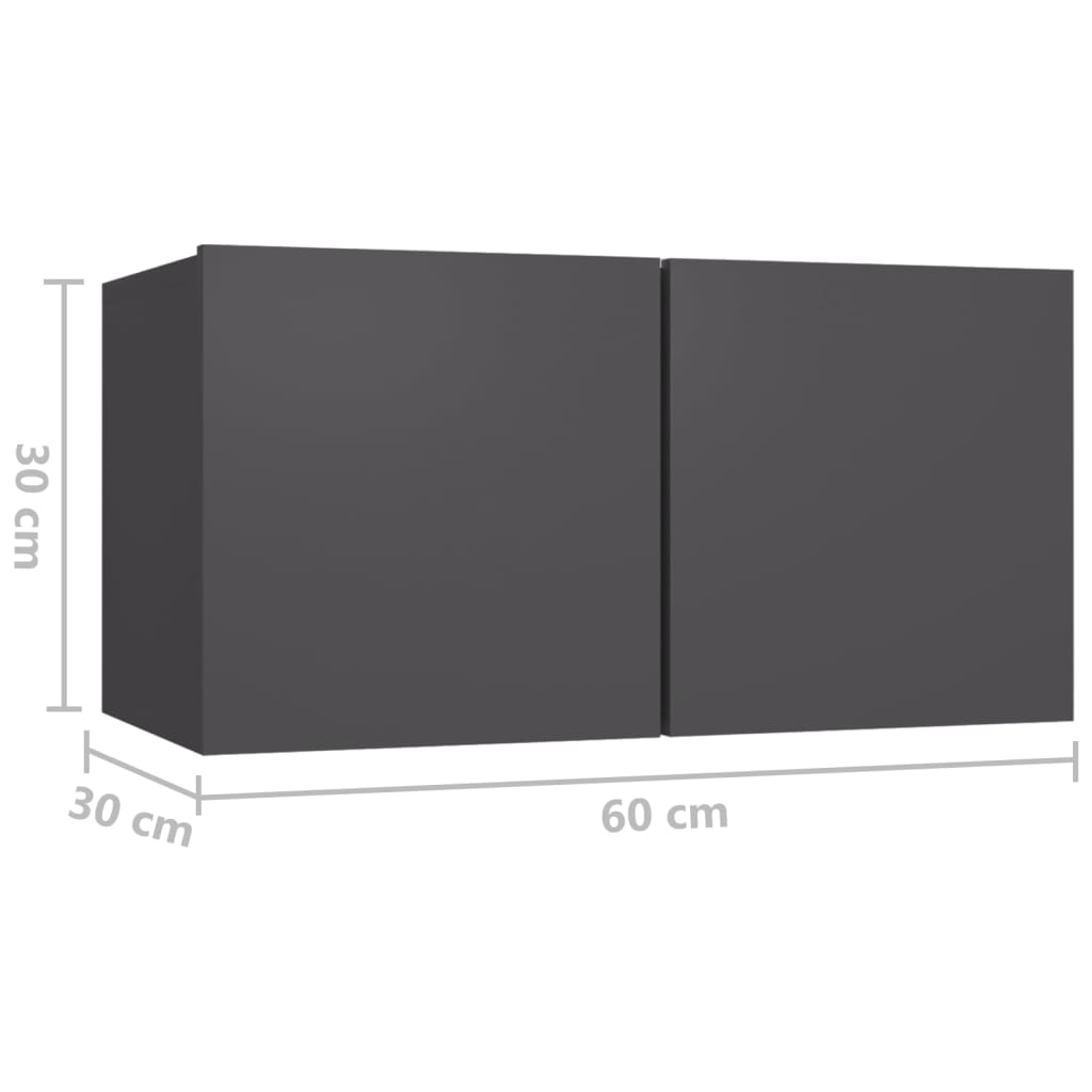5-tlg. TV-Schrank-Set Grau Holzwerkstoff