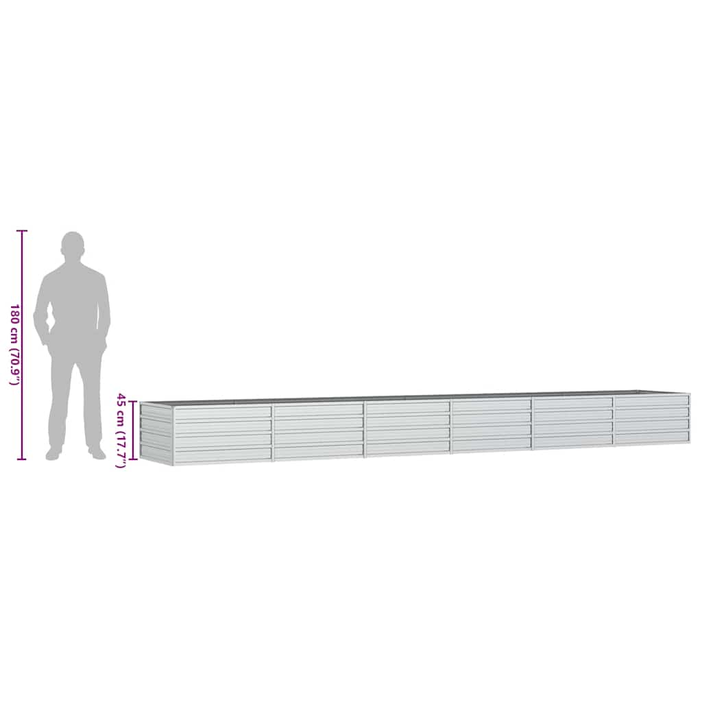 Garten-Hochbeet 480x80x77 cm Verzinkter Stahl Silber