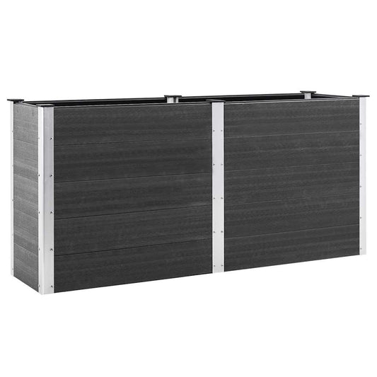 Garten-Hochbeet 200x50x91 cm WPC Grau