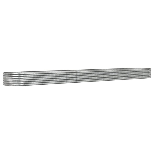 Hochbeet Verzinkter Stahl 620x80x36 cm Silbern