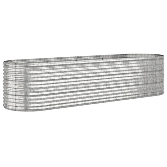 Hochbeet Verzinkter Stahl 296x80x68 cm Silbern
