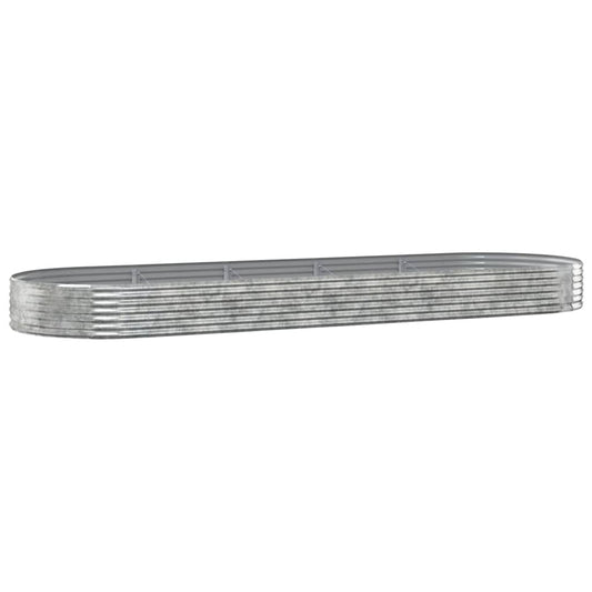 Hochbeet Verzinkter Stahl 450x140x36 cm Silbern