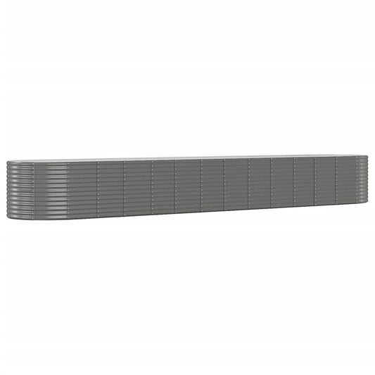 Hochbeet Grau 554x100x68 cm Pulverbeschichteter Stahl