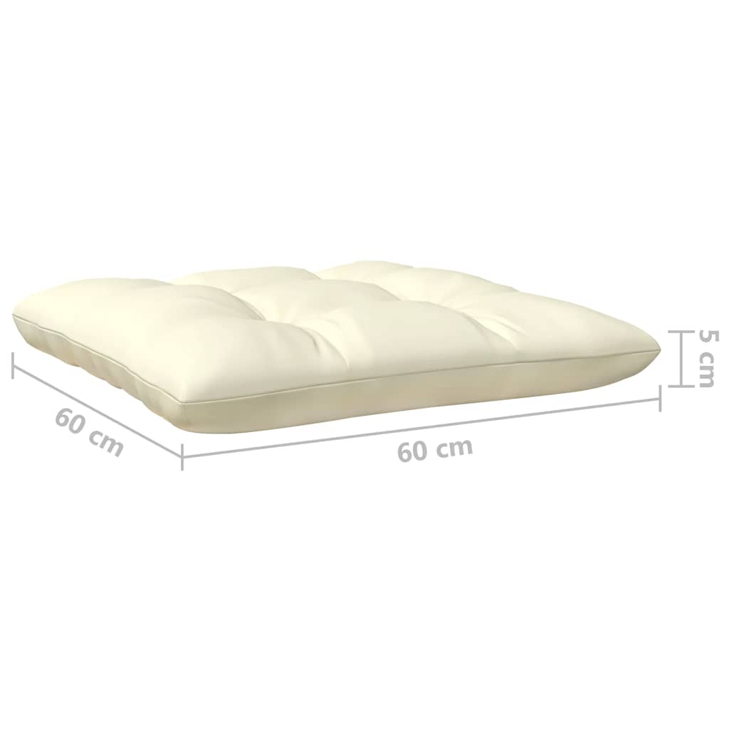 2-Sitzer-Gartensofa mit Creme Kissen Massivholz Kiefer