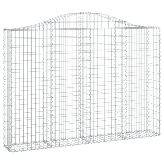 Gabione mit Hochbogen 200x30x140/160 cm Verzinktes Eisen
