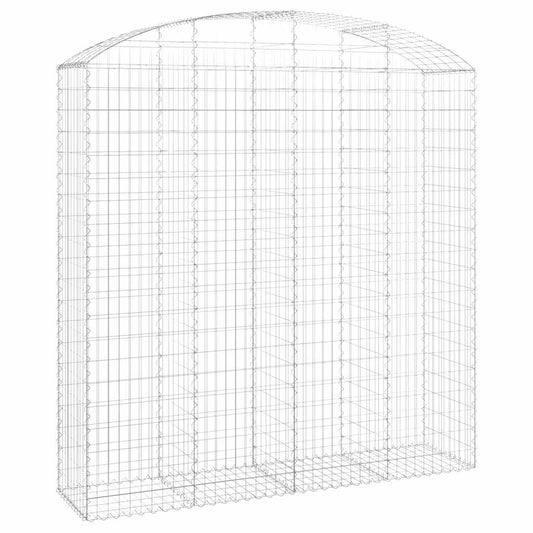Gabione mit Hochbogen 200x50x200/220 cm Verzinktes Eisen