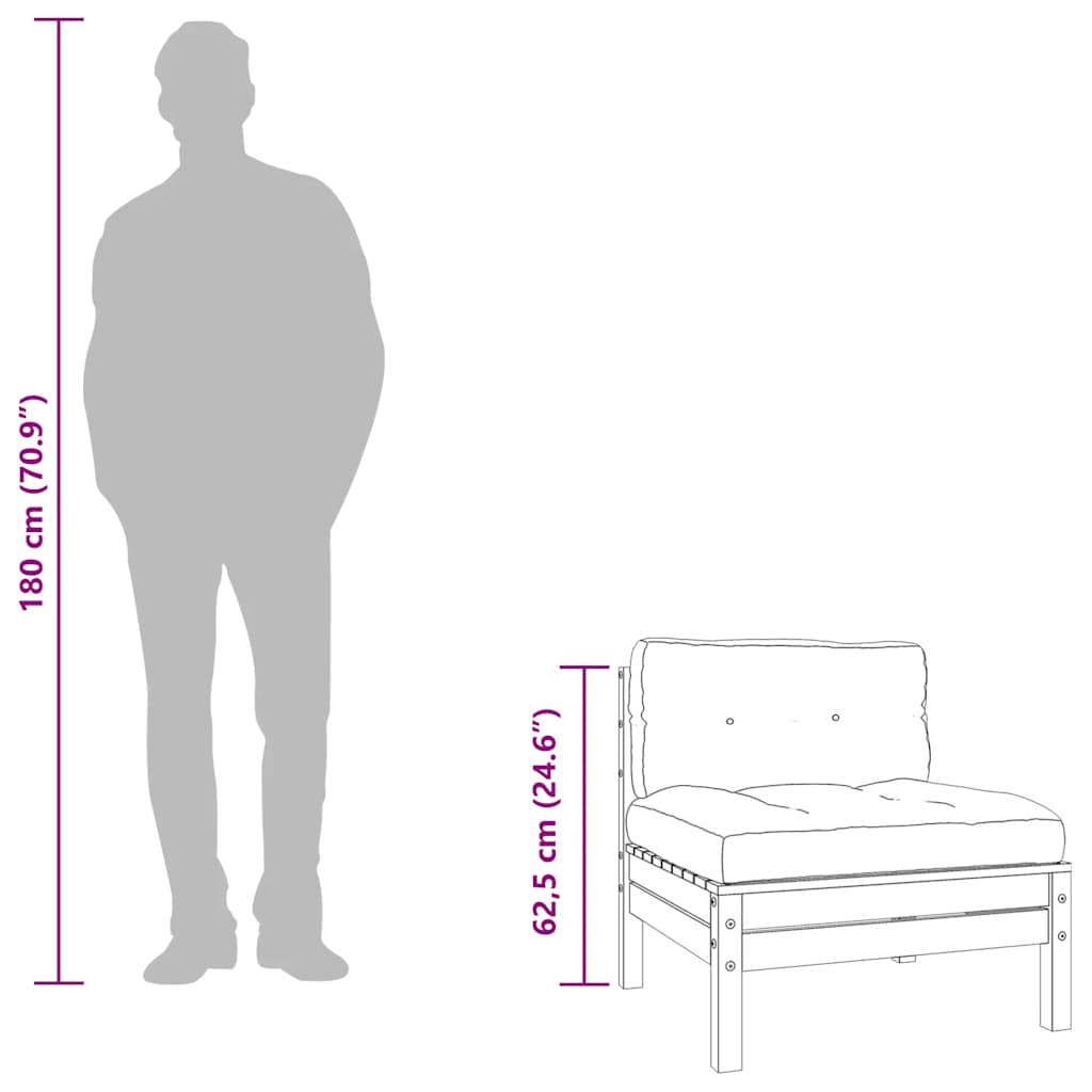 Gartensofa mit Kissen und Hocker 2-Sitzer