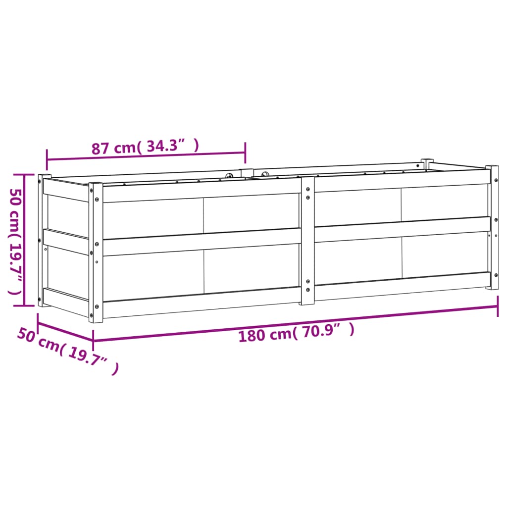 Pflanzkübel 180x50x50 cm Massivholz Douglasie