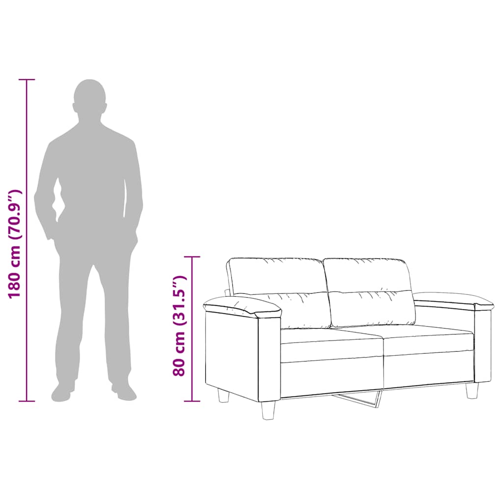 2-Sitzer-Sofa Dunkelgrau 120 cm Mikrofasergewebe