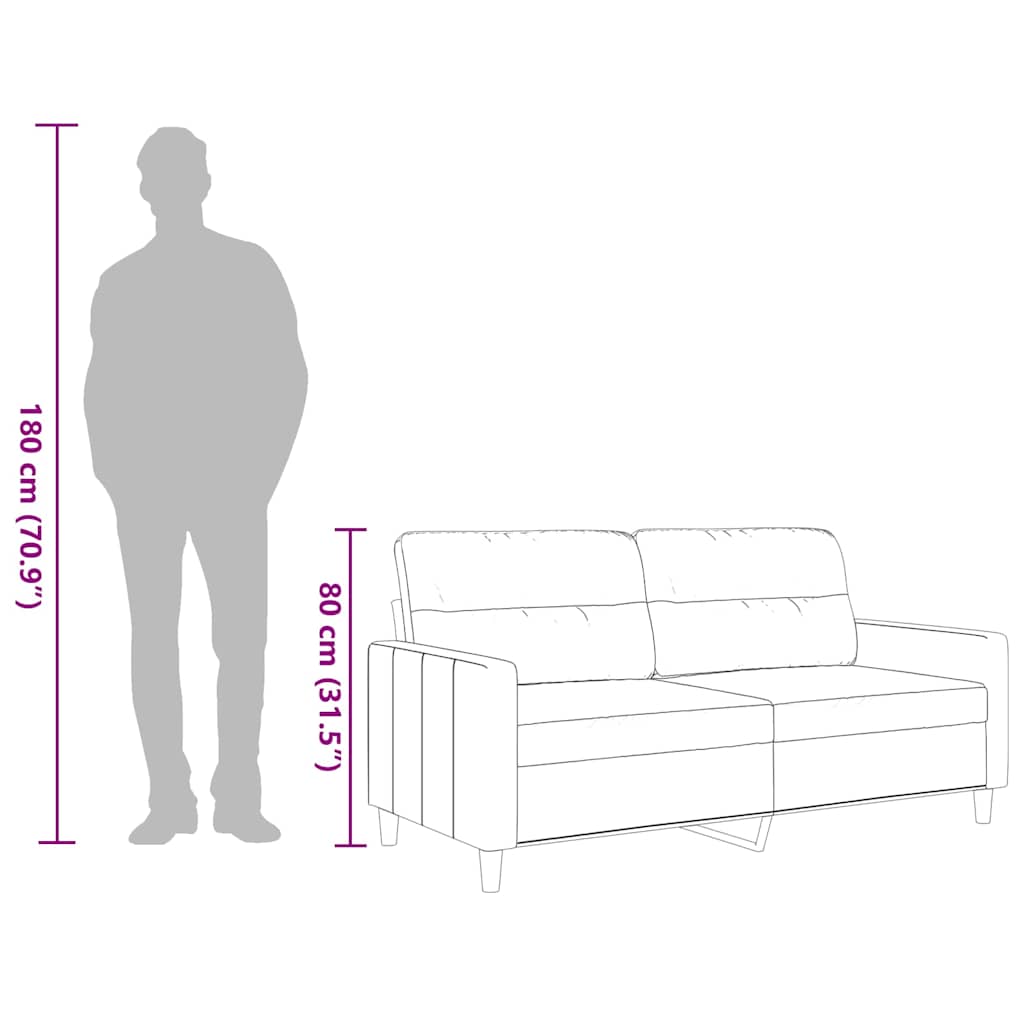 2-Sitzer-Sofa Creme 140 cm Stoff