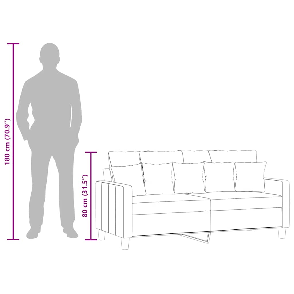2-Sitzer-Sofa Creme 140 cm Stoff