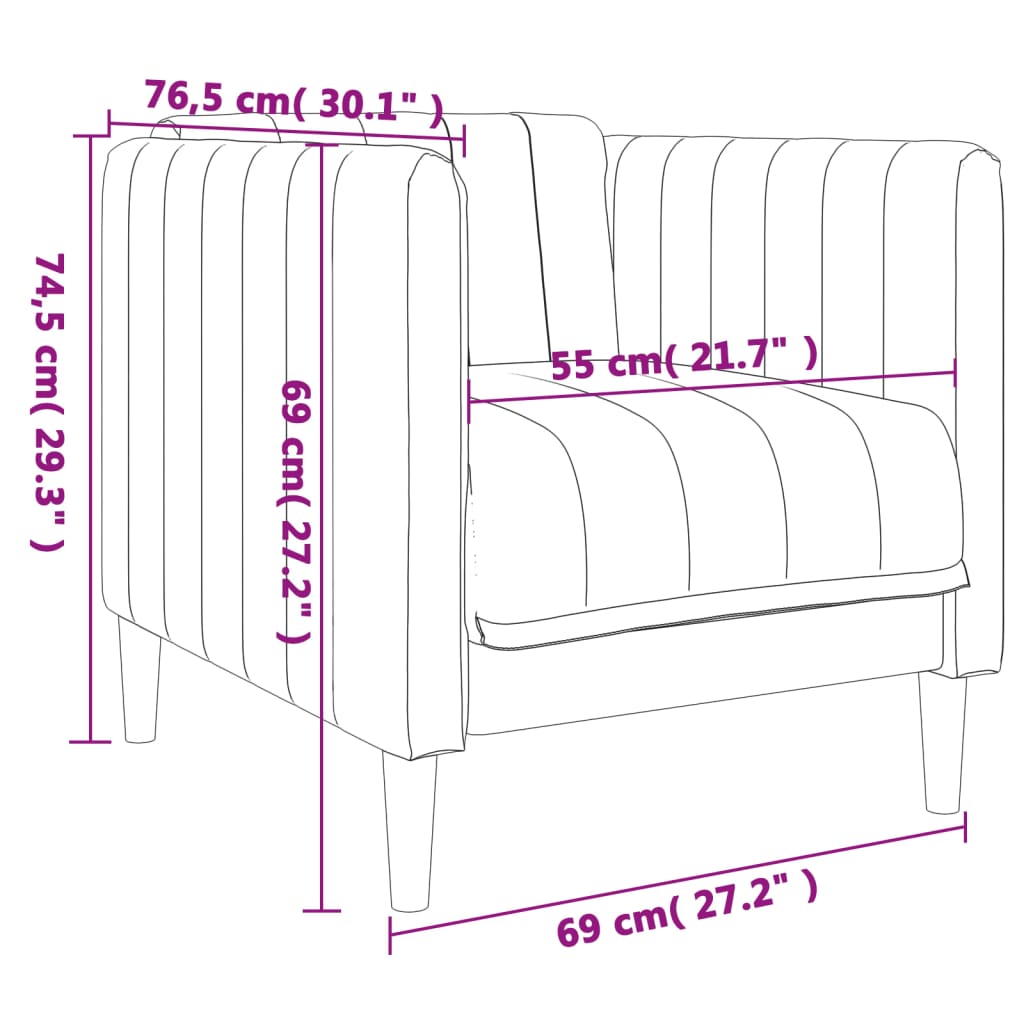 3-tlg. Sofagarnitur Creme Stoff