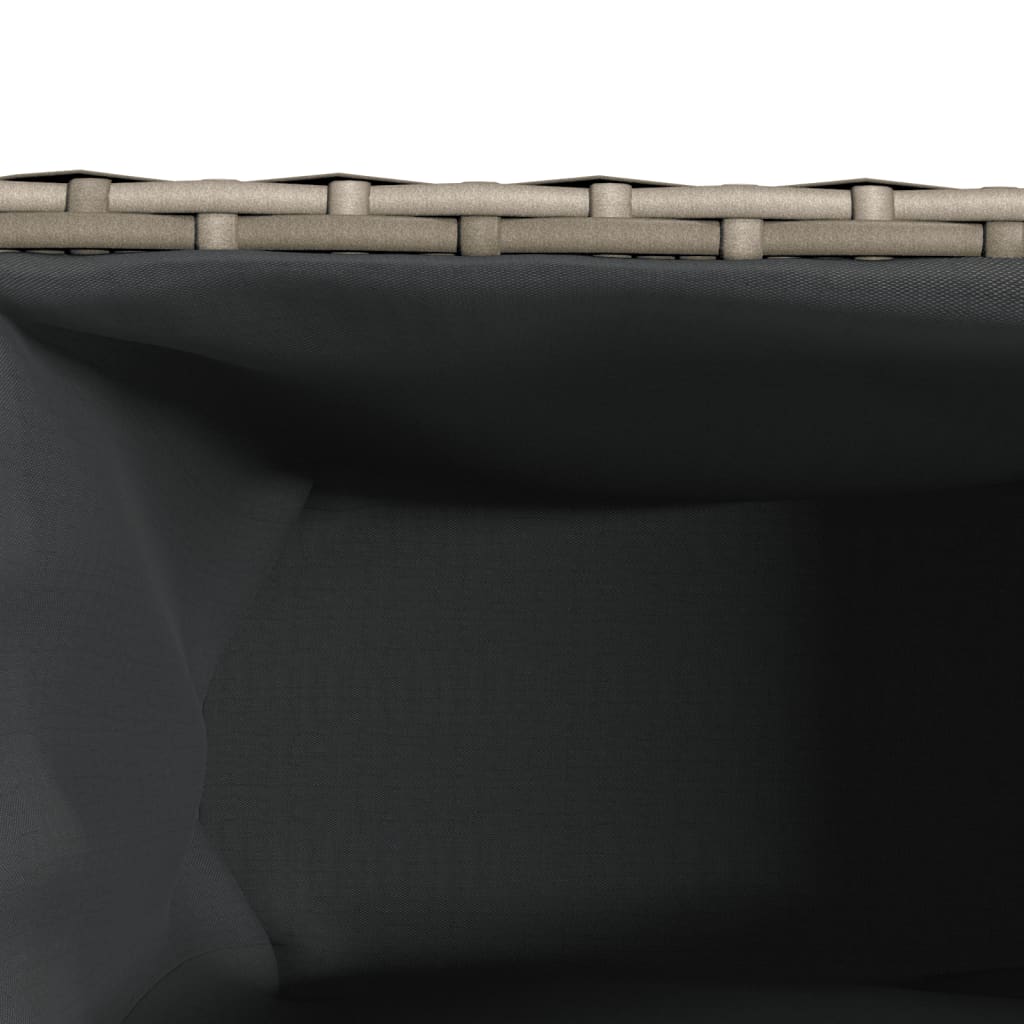 Pflanzkübel mit 3 Töpfen 2 Stk. Grau 105x30x32 cm Poly Rattan