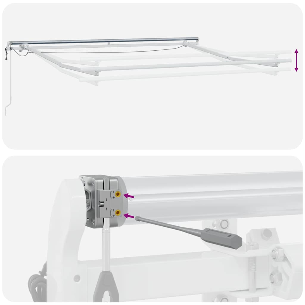 Markise Automatisch mit LED Braun 300x250 cm