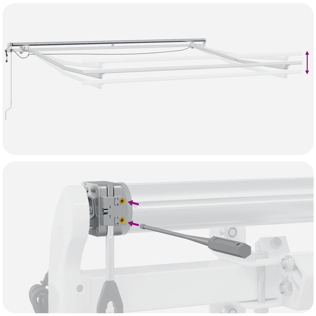 Markise Automatisch mit LED Anthrazit & Weiß 300x250 cm