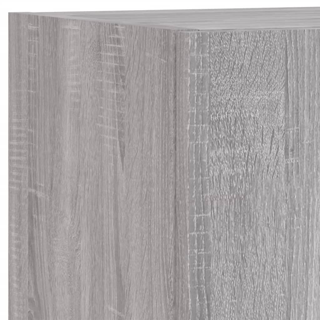 4-tlg. Wohnwand mit LED-Beleuchtung Grau Sonoma Holzwerkstoff